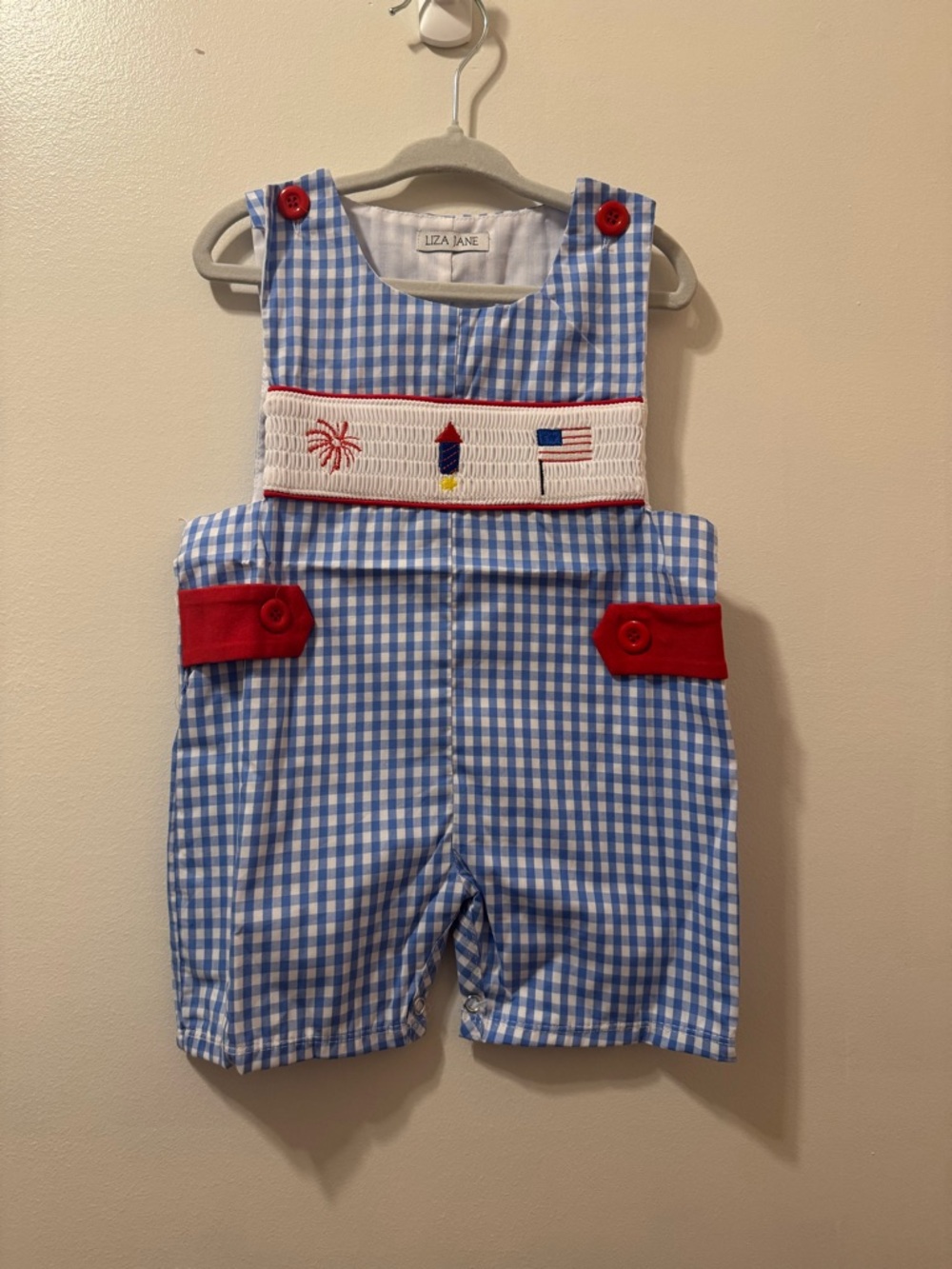 Boutique smocked boys jonjon Fourth of July nwt various sizes